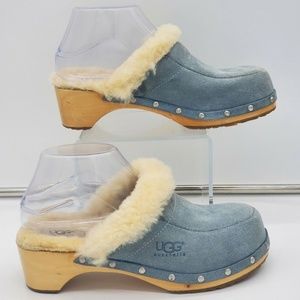 Ugg Blue Suede Mule Clogs